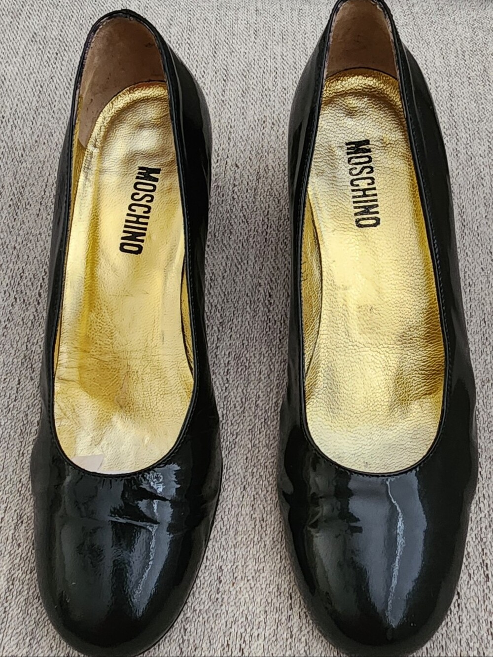 Moschino Black Patent Leather Pumps